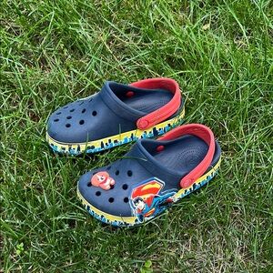 Superman Kids Crocs- Navy and Red